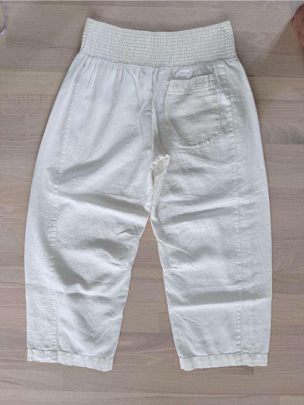 Anthropologie Reese Linen Blend Pull On Barrel Pants Pilcro Vanilla Small - Picture 3 of 9